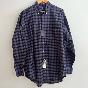 Men’s NWT Ralph Lauren The Big Oxford Shirt Button Size Large 100% Cotton Plaid